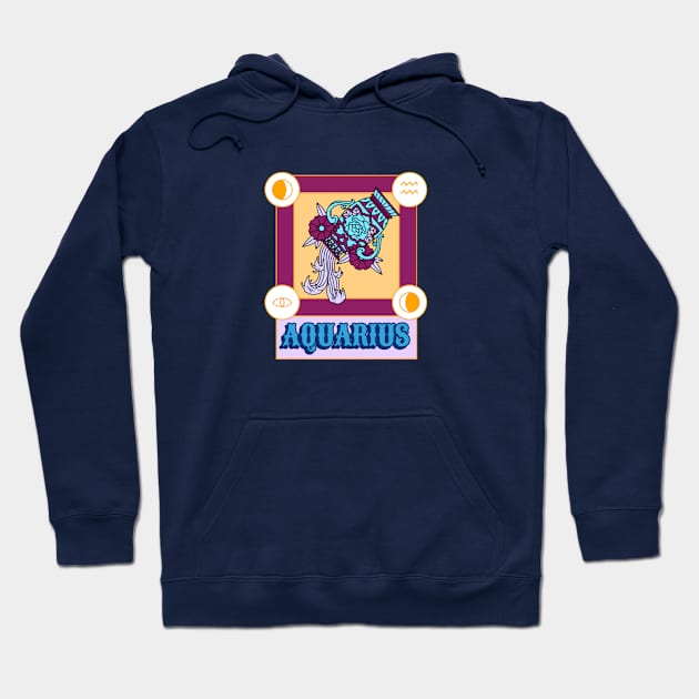 Aquarius Horoscope Zodiac Sign Hoodie by DC Bell Design